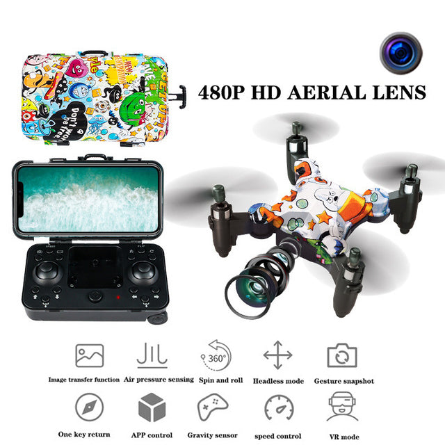 Mini Drone Luggage Shape RC Drone FPV Wifi 720P Camera Quadcopter Toys