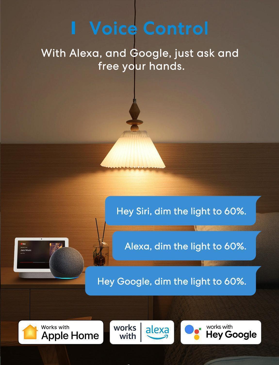 مصباح LED ذكي من Meross، MSL100HK، عبوة من قطعتين (إصدار الاتحاد الأوروبي)