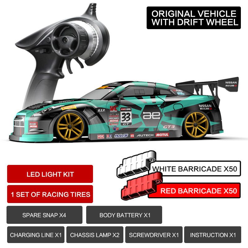 KAMTOM KM1801 RC Drift Car 1:18 4WD Full-Scale Professional Drift Model Car High Speed Racing Car With Light