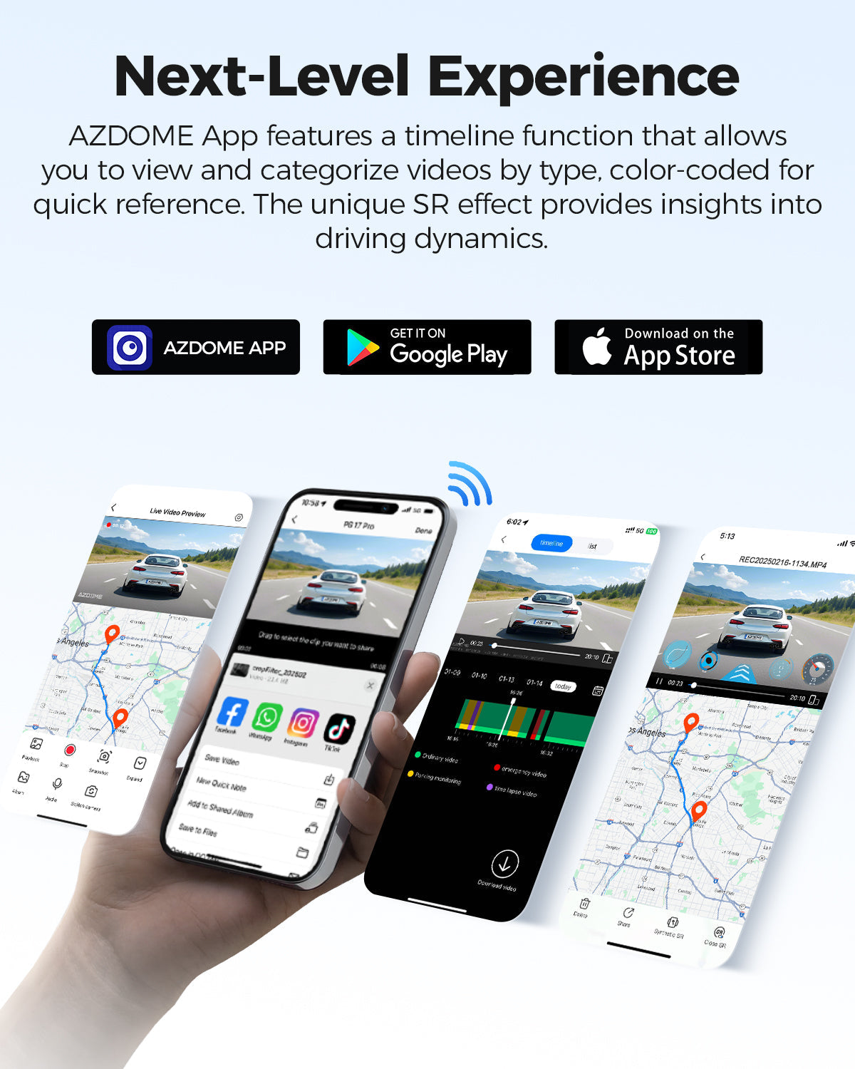 AZDOME PG17 Pro 4K+2.5K Mirror Dash Cam with STARVIS 2 & 5G WiFi Rear View Mirror Camera, OTA Upgrad, Parking Assist, Voice Control, 128GB Card