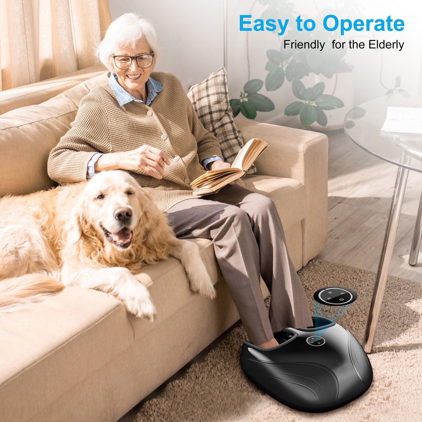 Comfier Foot Massager Machine with Heat, Shiatsu, Keading Rolling Compression Feet Massager CF-5003-EU