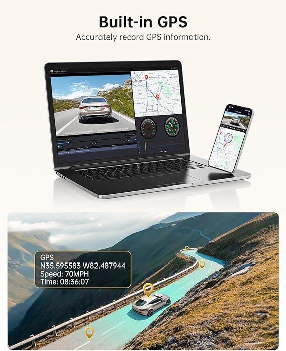 Arpha A14 1CH Dash Cam 4K with Voice Control 24H Parking Mode