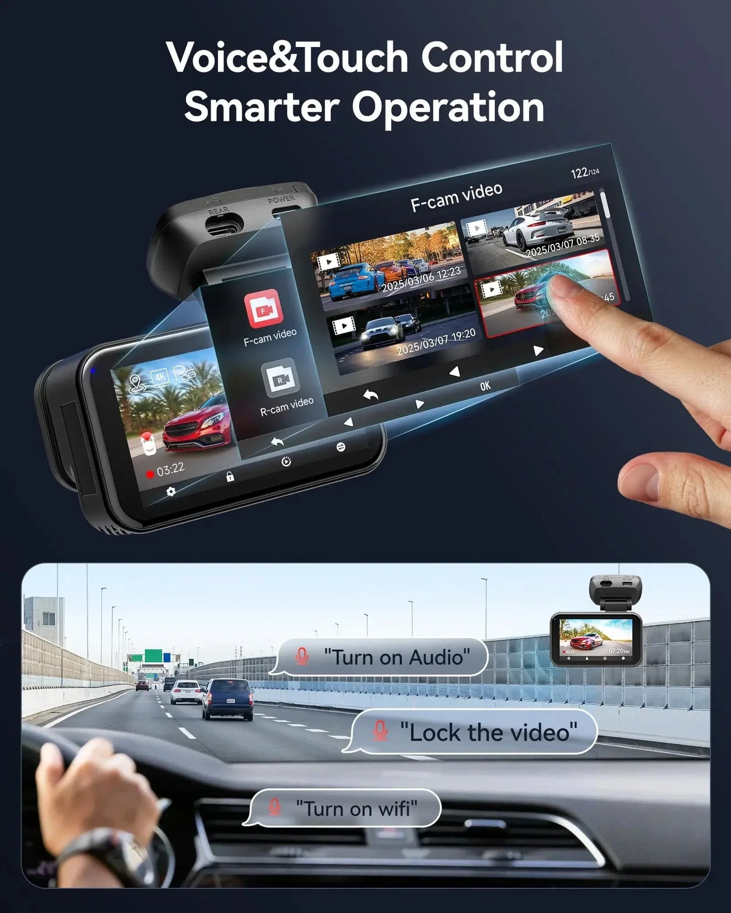 Redtiger View Clear 70 4K+2.5k Superior Night View 5.8Ghz WiFi 6 Dash Cam