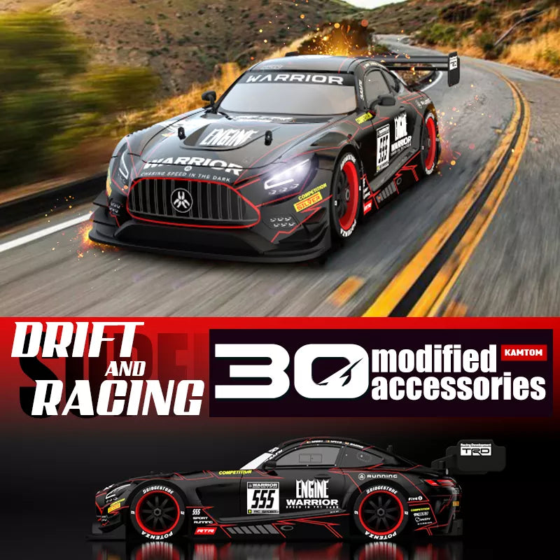 KAMTOM KM1601 Black Series RC Drift Car 1:16 4WD Drift Model Car High Speed Racing Car With Light