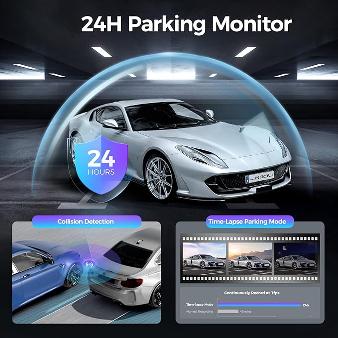 LINGDU D100 1CH Dash Cam 2.5K with 0.96" Screen Voice Control 24H Parking Mode