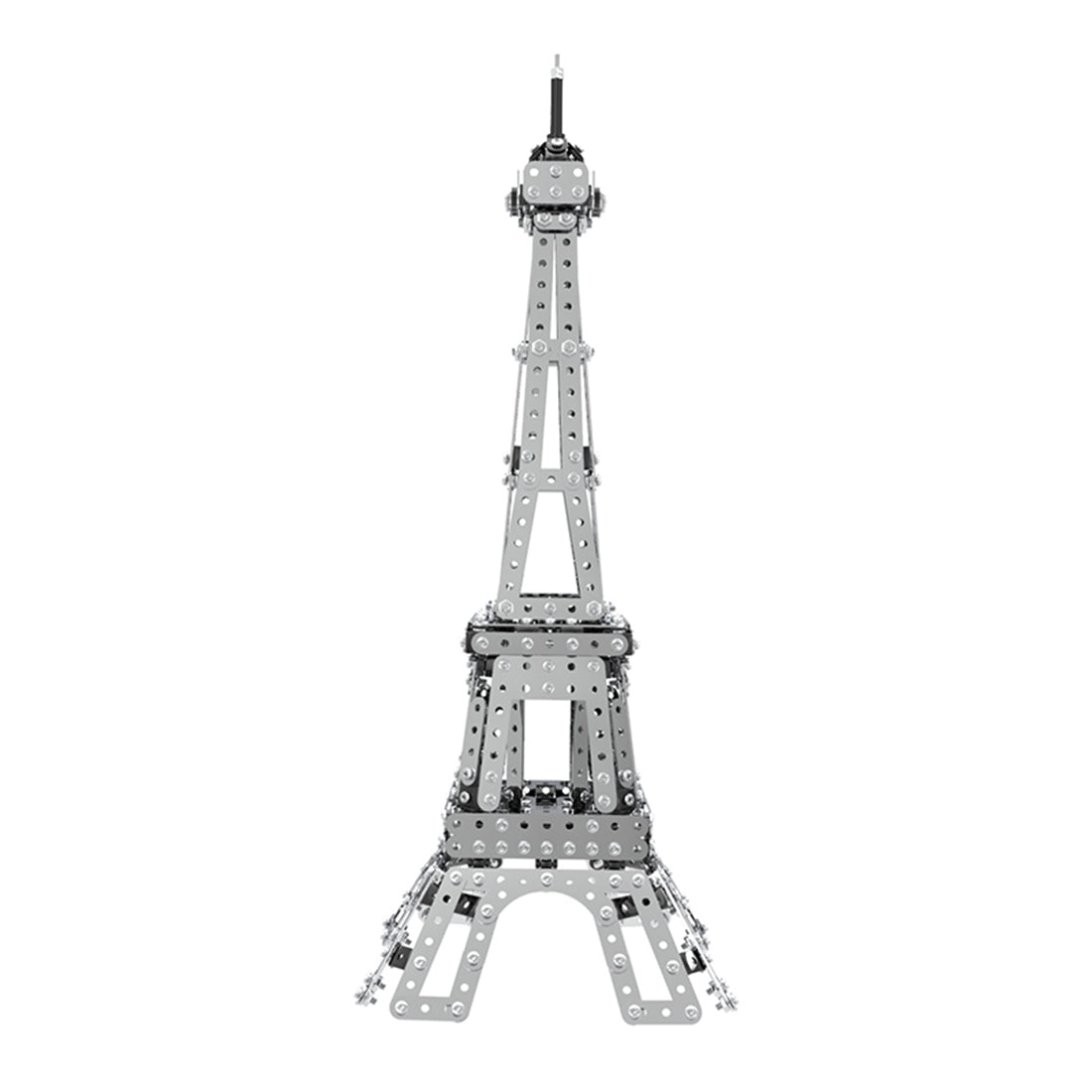 791Pcs Stainless Steel Eiffel Tower DIY Assembly Building Block Educational Toys Kit with LED - English Version SW-019