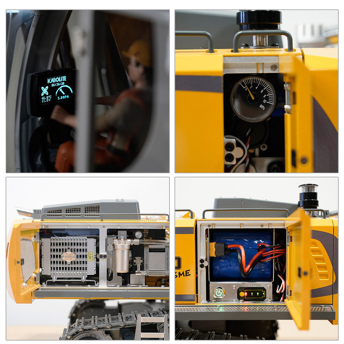 Huina Kabolite K970 Full Alloy Excavator Simulation Hydraulic Excavator RC Car High Quality Toy Gift