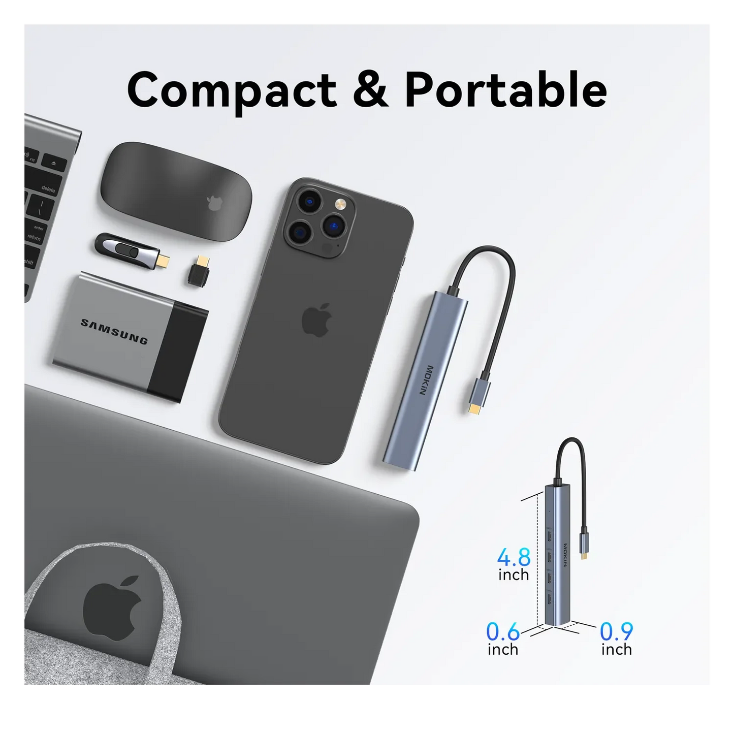 MOKiN USB-C Hub With 10Gbps 4 Ports For Laptop
