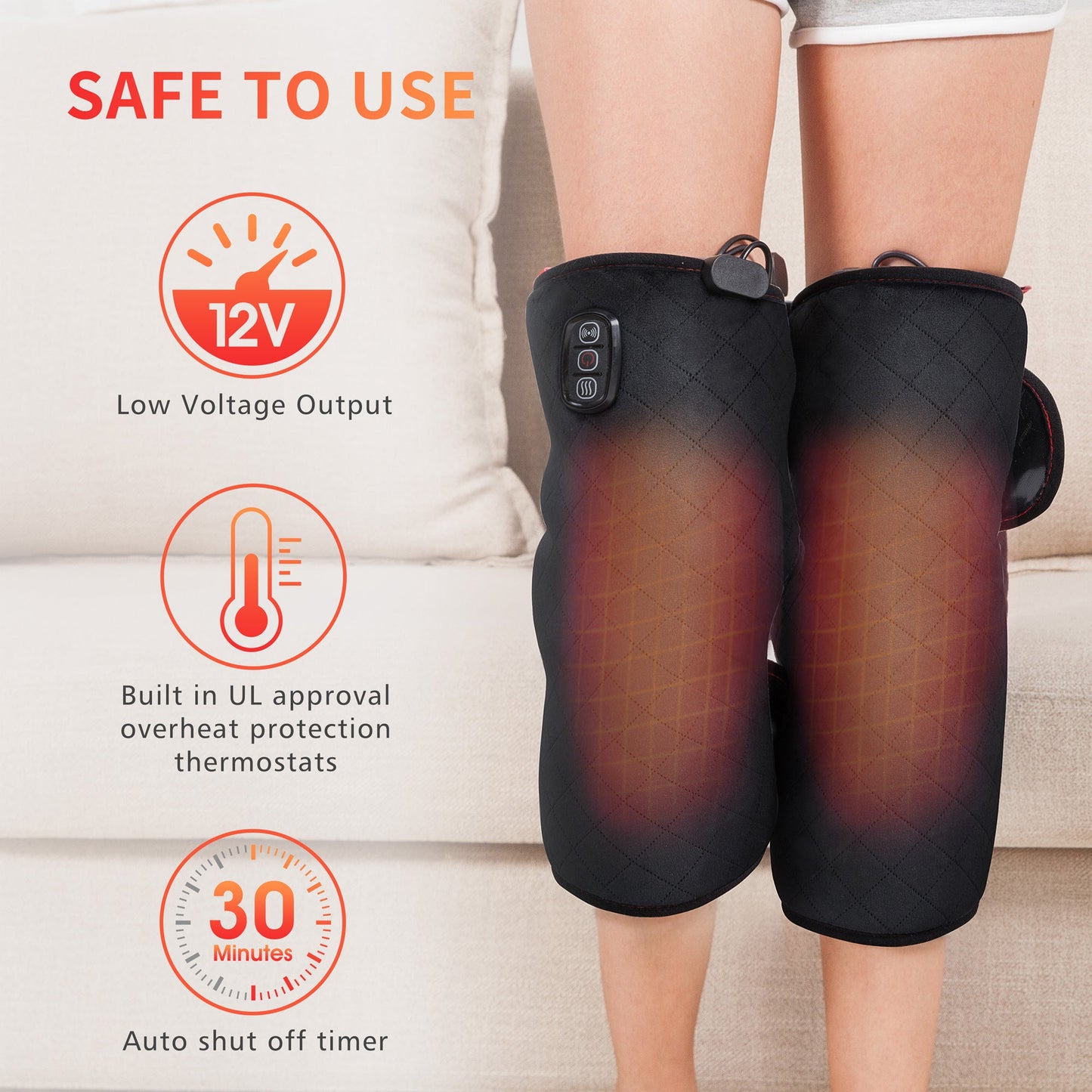 Comfier Knee Massager with Heat, Vibration Heating Pad for Knee, Knee Heating Pad for Relief, Heated Knee Brace Wrap for Stress Relief(Small Size) CF-5701SM
