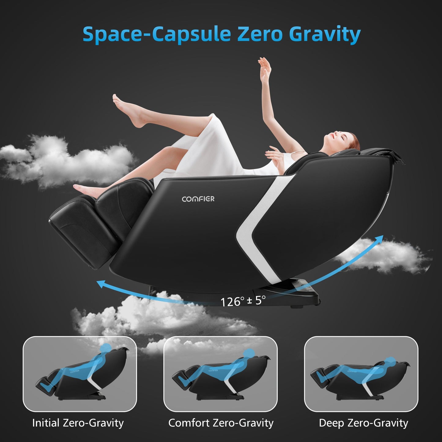 Comfier Massage Chair Recliner, AI-powered, Full Body Massage Recliner Chair, Zero Gravity, Bluetooth Speaker CF-9212