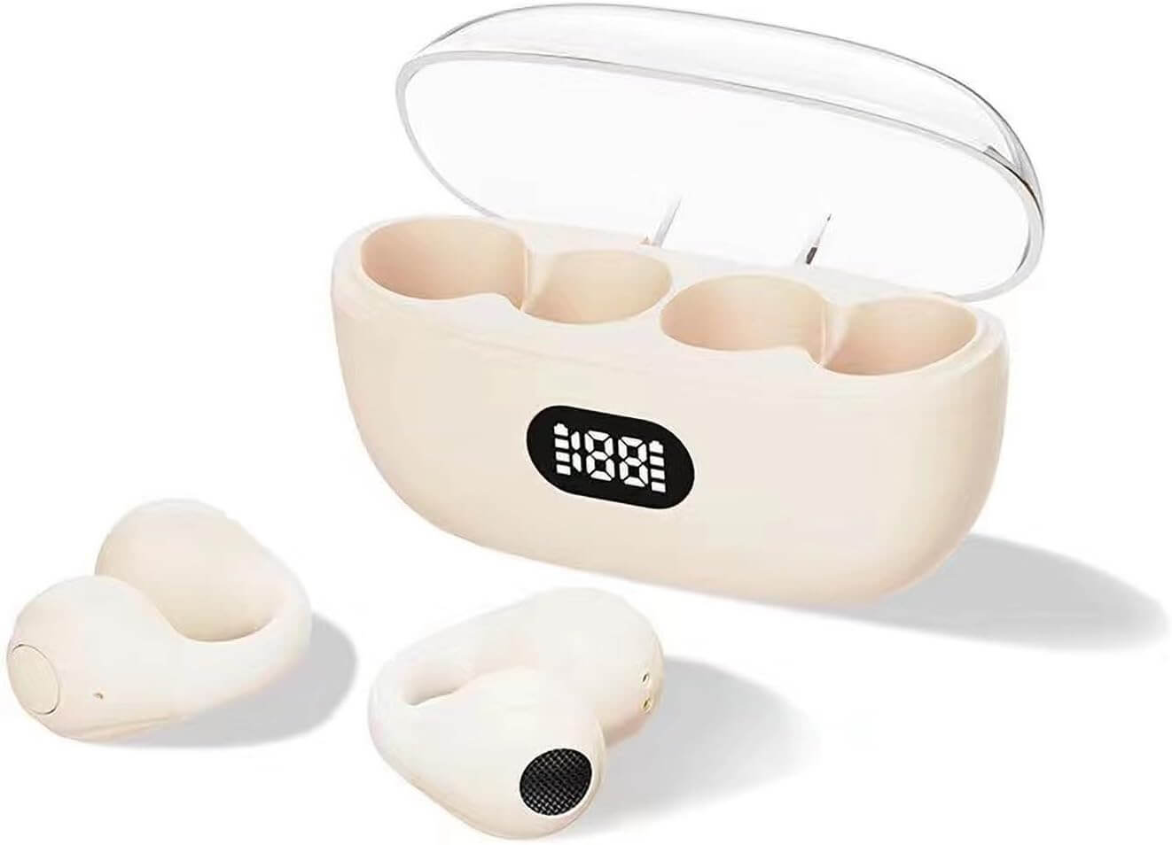 Wireless Open Ear Ear Clip On Bone Conduction Headphones Headset Bluetooth Earclip Open Ear Air Bone Conduction Earbuds Earphones Head Phones Outer Bone Conducting Headphones Earphones