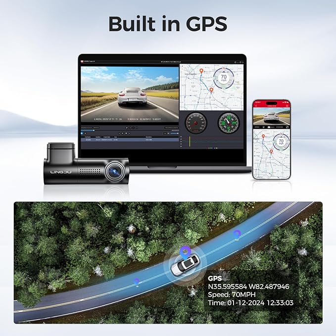 LINGDU D100 1CH Dash Cam 2.5K with 0.96" Screen Voice Control 24H Parking Mode