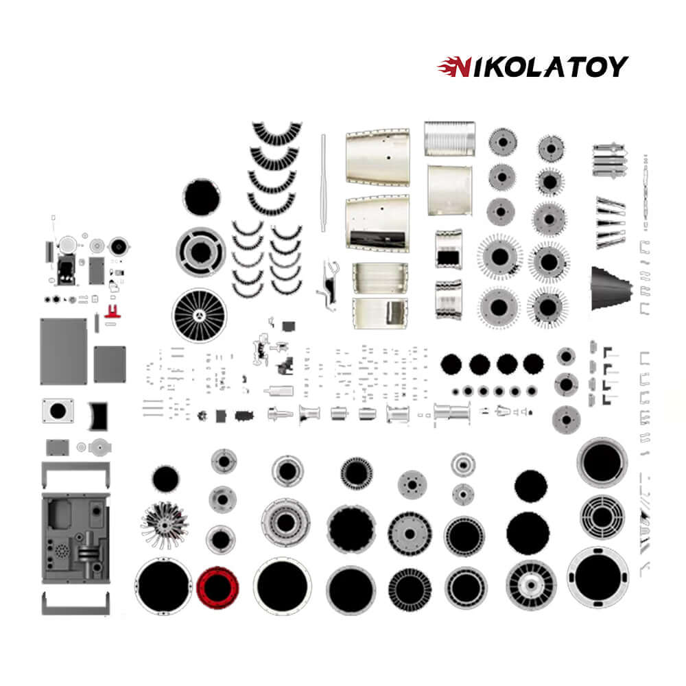 Turbofan Engine Model Kit that Works F35 Military Fighter Jet Engine Kits 600+PCS
