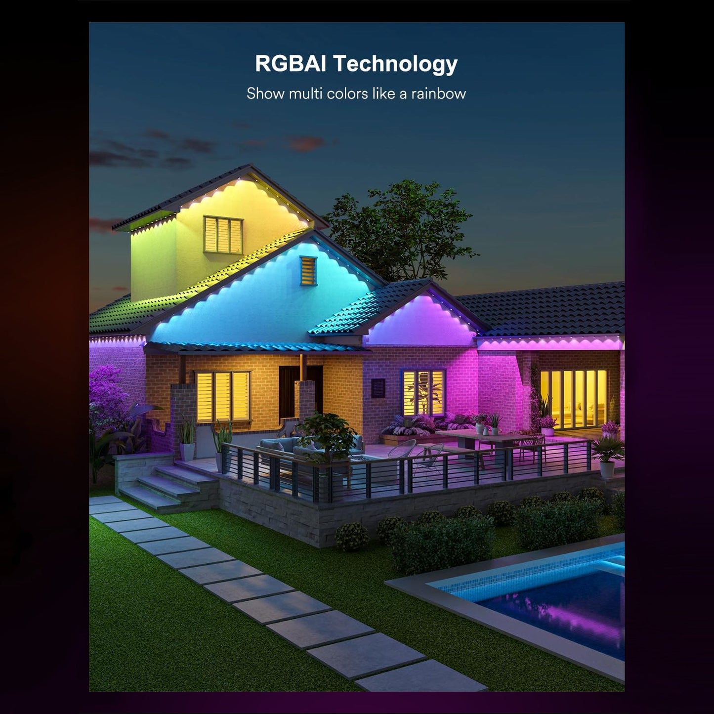 Lumary smart RGBAI Permanent Outdoor Lights(Model E)