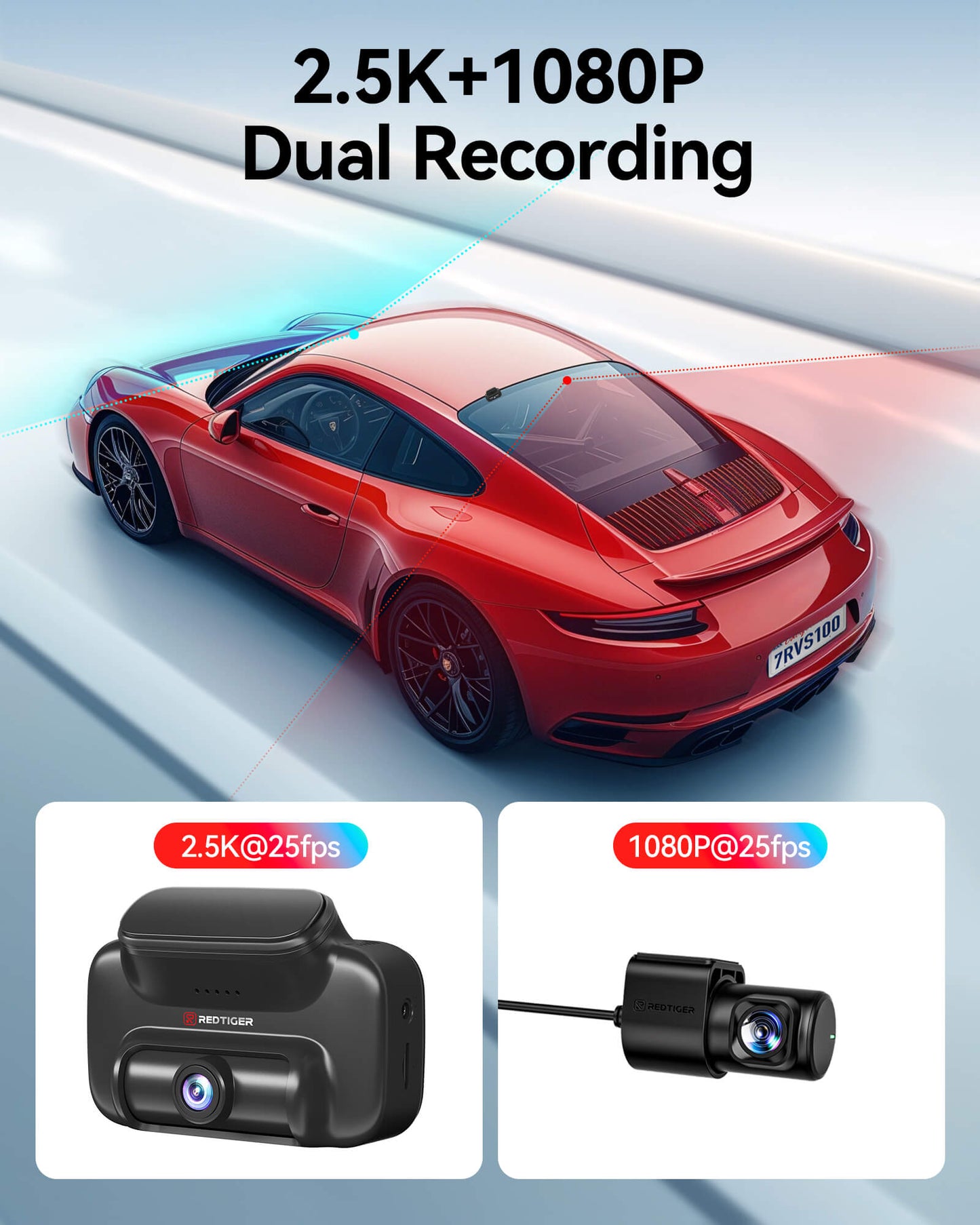 Redtiger VS10 4G Lte Could Storage 2.5K Wireless Parking Alarm Dash Cam