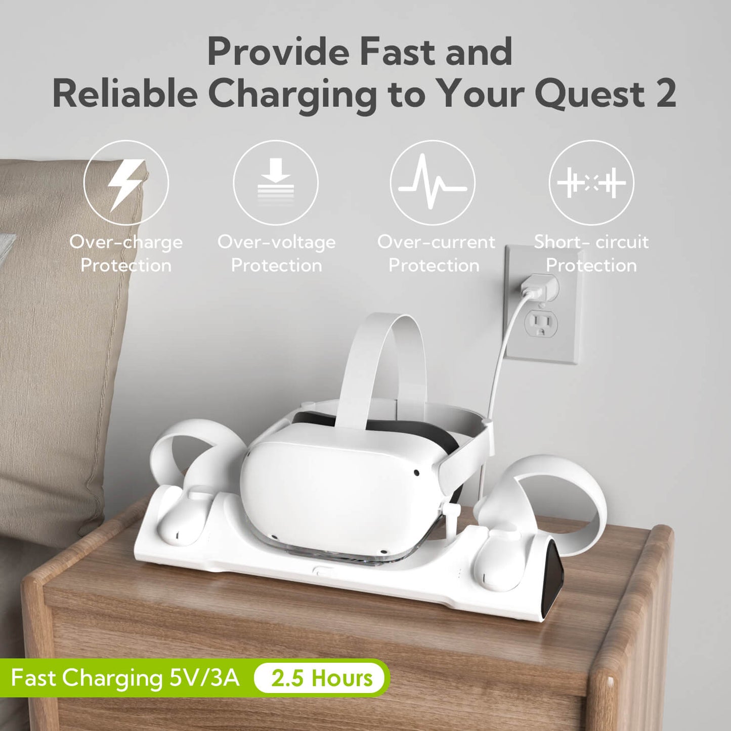 ZyberVR 3-in-1 Charging Dock for Quest 2