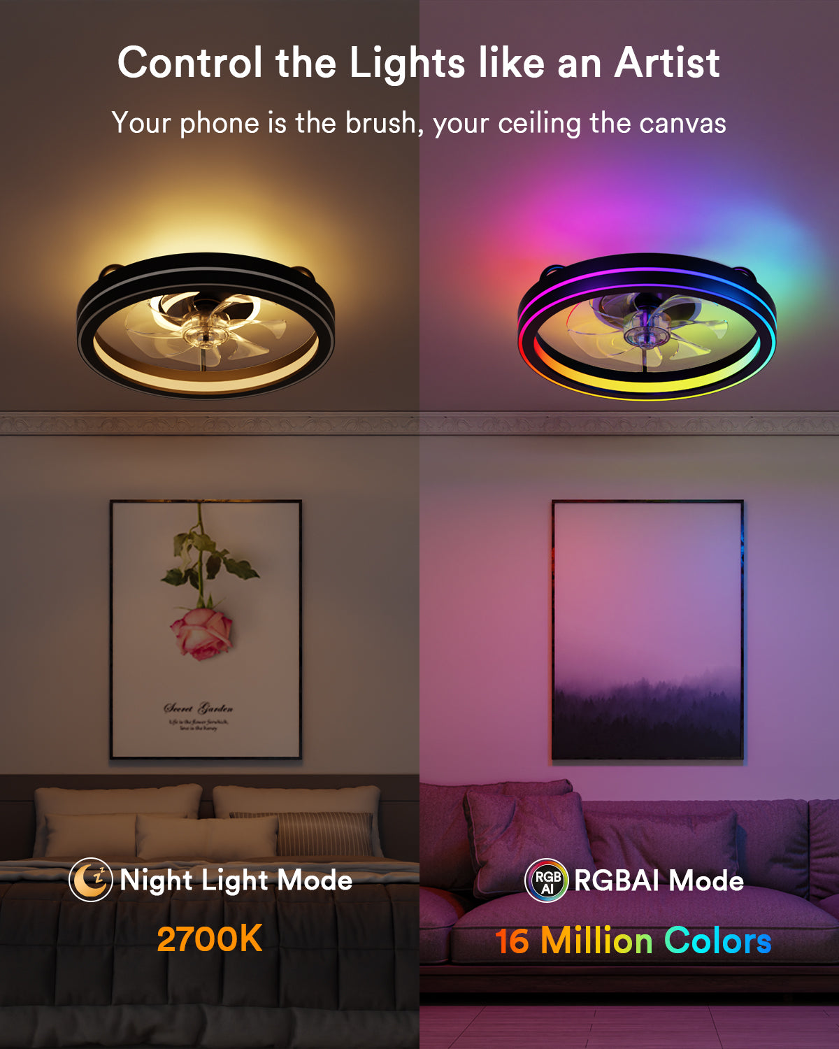 Lumary Smart LED Fan with Night Light