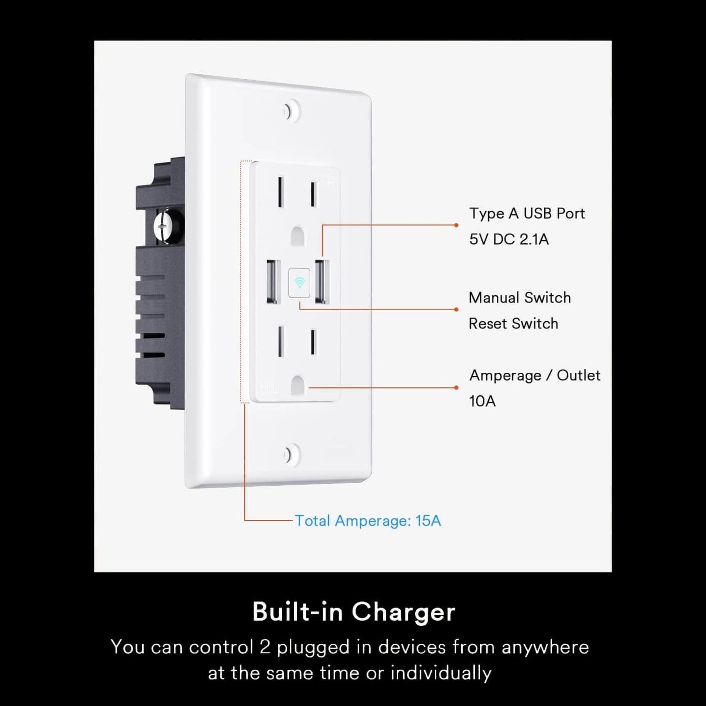 Lumary Smart Outlet USB in Wall Wi-Fi Socket (4PCS)