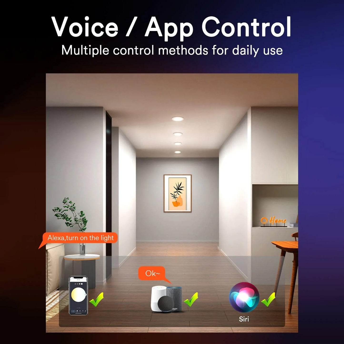 Lumary Wi-Fi Smart Canless Recessed Lighting 4 inch
