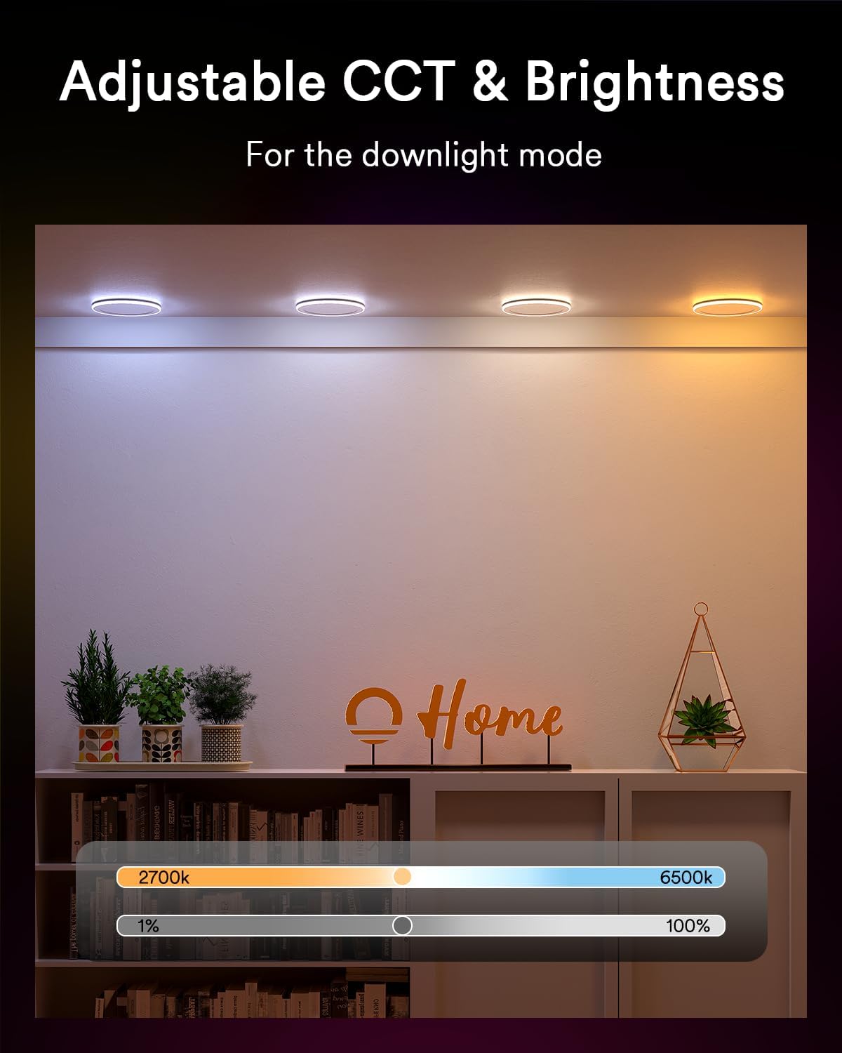 Lumary 6 inch Smart RGBAI Recessed Light with Gradient Auxiliary Night Light