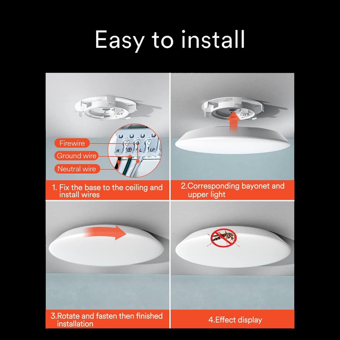 Smart Ceiling Lights 24W RGBWW Ceiling Lights