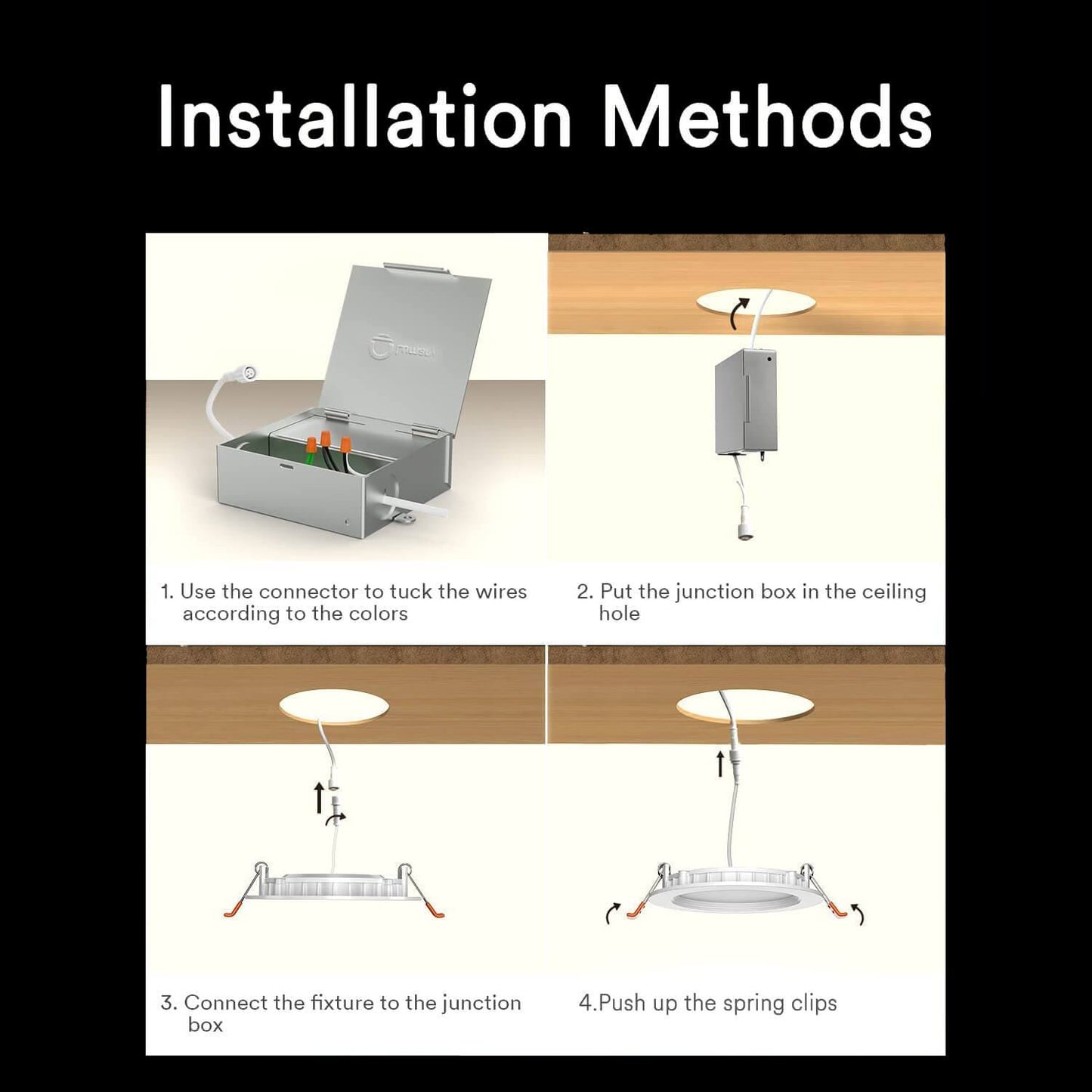 Lumary Wi-Fi Smart Ultra-Thin Baffle Trim Recessed Lighting 6inch 4PCS (With Remote Cotroller)