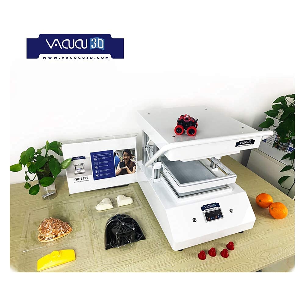 VACUCU3D A4 (210 مم × 297 مم / 8.27 × 11.69 بوصة) آلة التشكيل الفراغي المكتبية لإنشاء نماذج أولية وقوالب في مطبخ الفصل الدراسي
