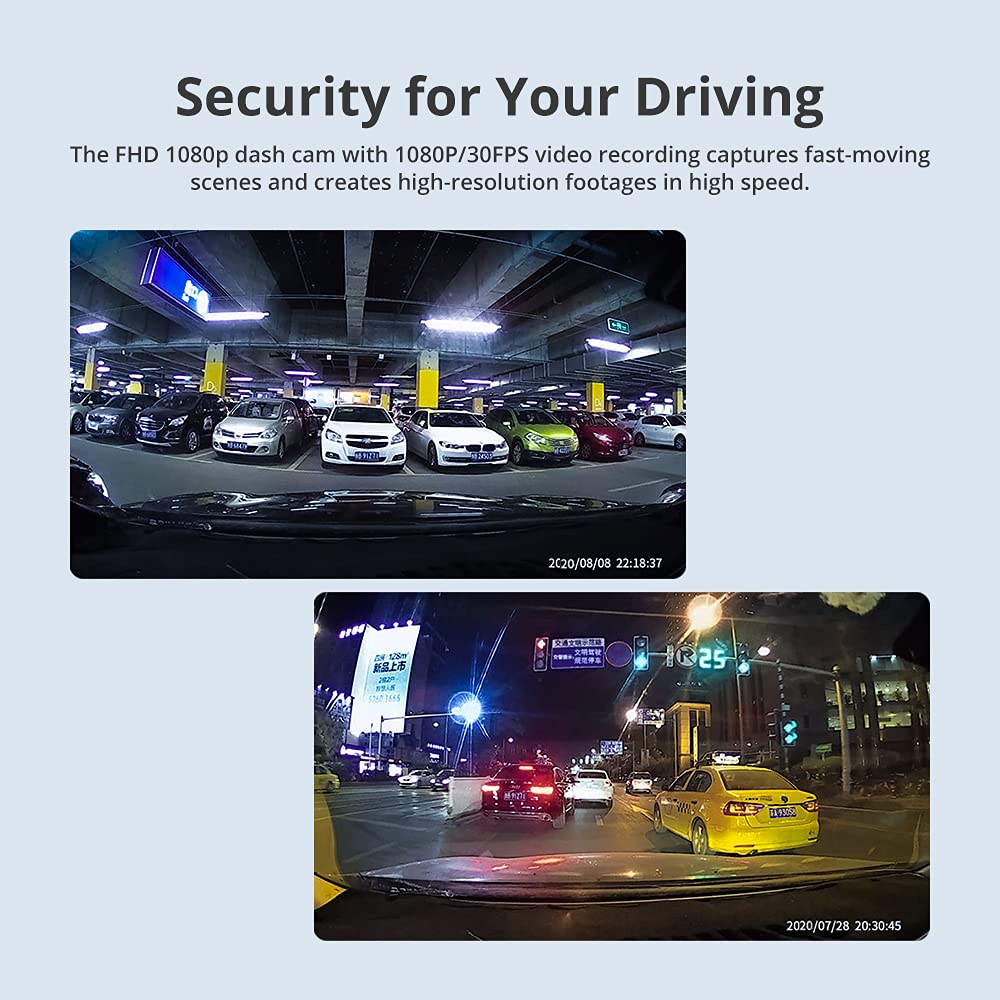 AZDOME M01 Pro 2CH Dash Cam 1080P with ADAS 3" Screen 24H Parking Mode