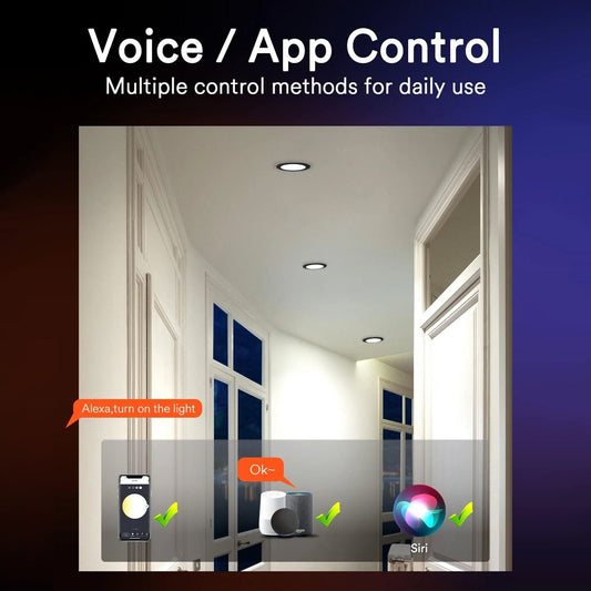 Iluminación empotrada ultrafina inteligente Lumary Wi-Fi negra de 6 pulgadas (4 unidades)