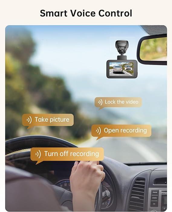 Arpha D25 2CH Dash Cam 5K with 128GB eMMC Voice Control 3'' Touch Screen