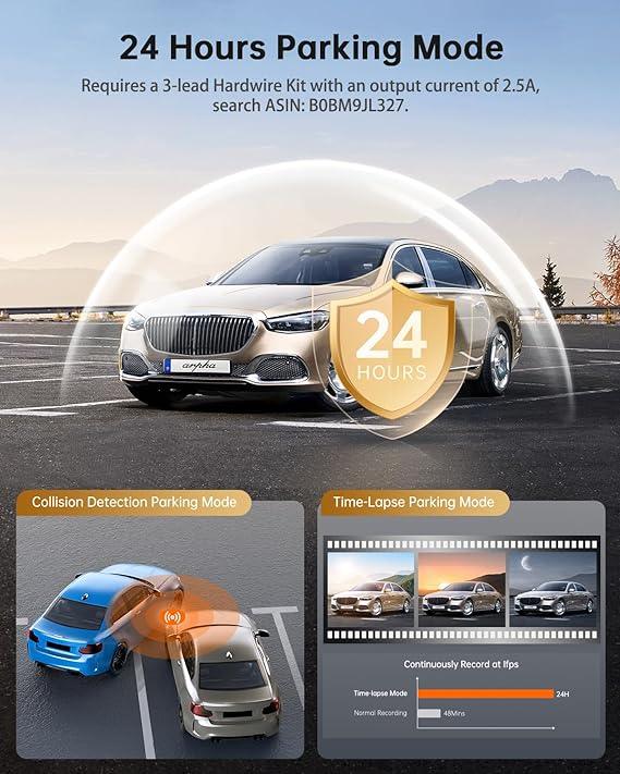 Arpha A14 1CH Dash Cam 4K with Voice Control 24H Parking Mode