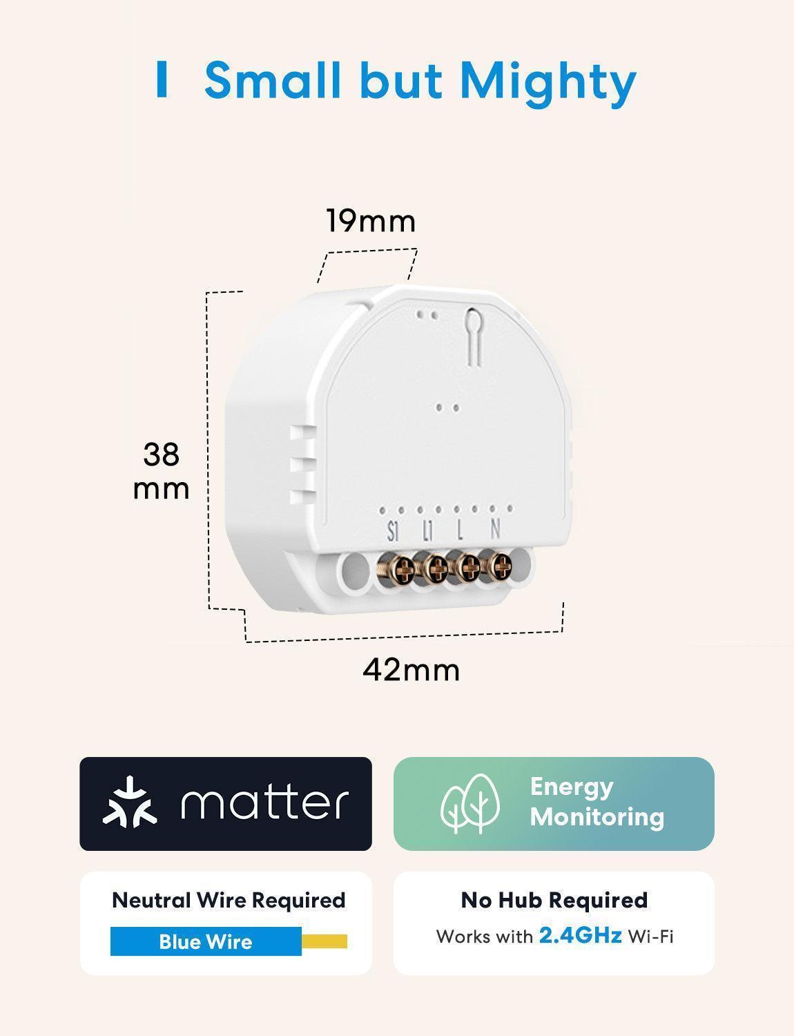 مفتاح حائط ذكي من Meross Matter، MSS815MA