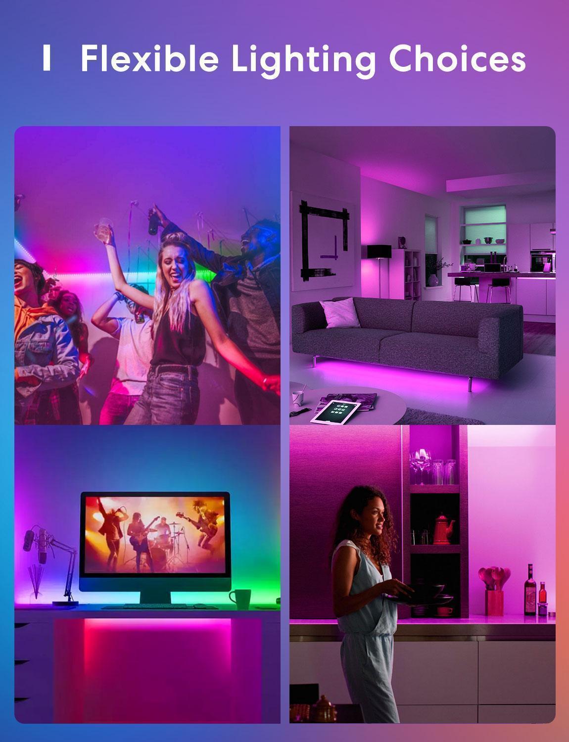 شريط إضاءة LED ذكي RGB من Meross، MSL320HK (الولايات المتحدة/أستراليا)