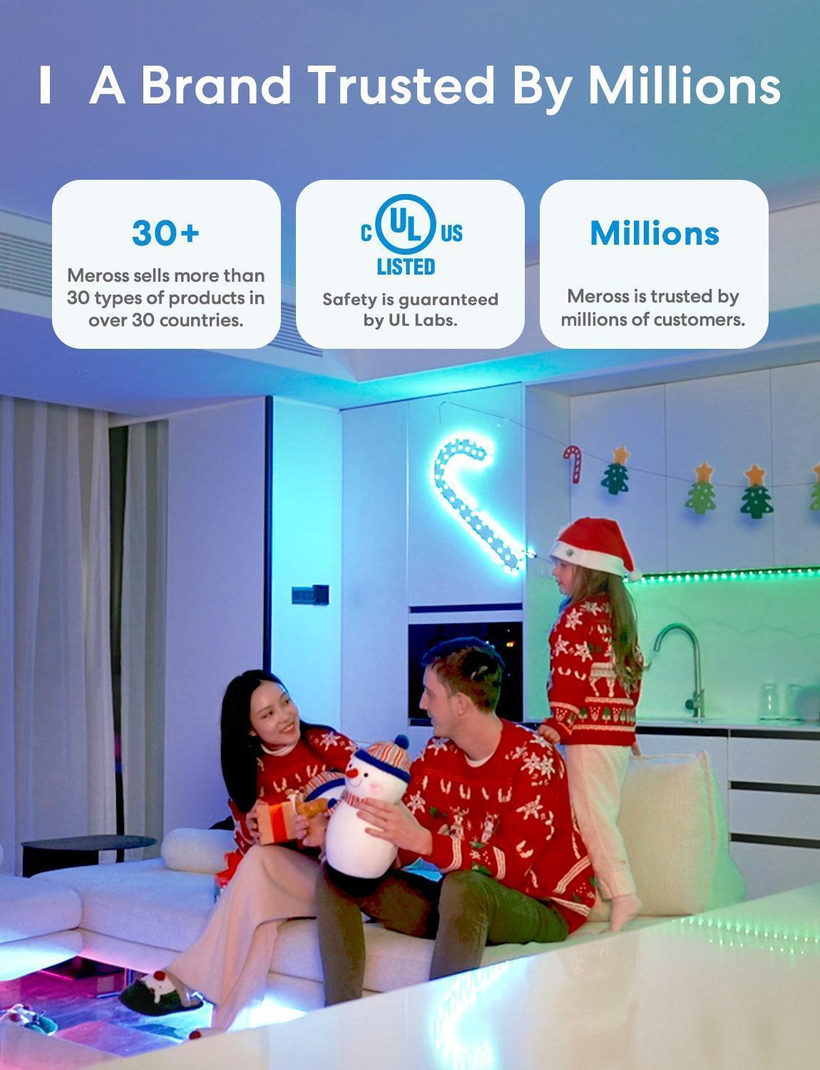 مصباح LED ذكي من Meross Pro، MSL120HK، عبوة من قطعتين (قاعدة E26/E27)