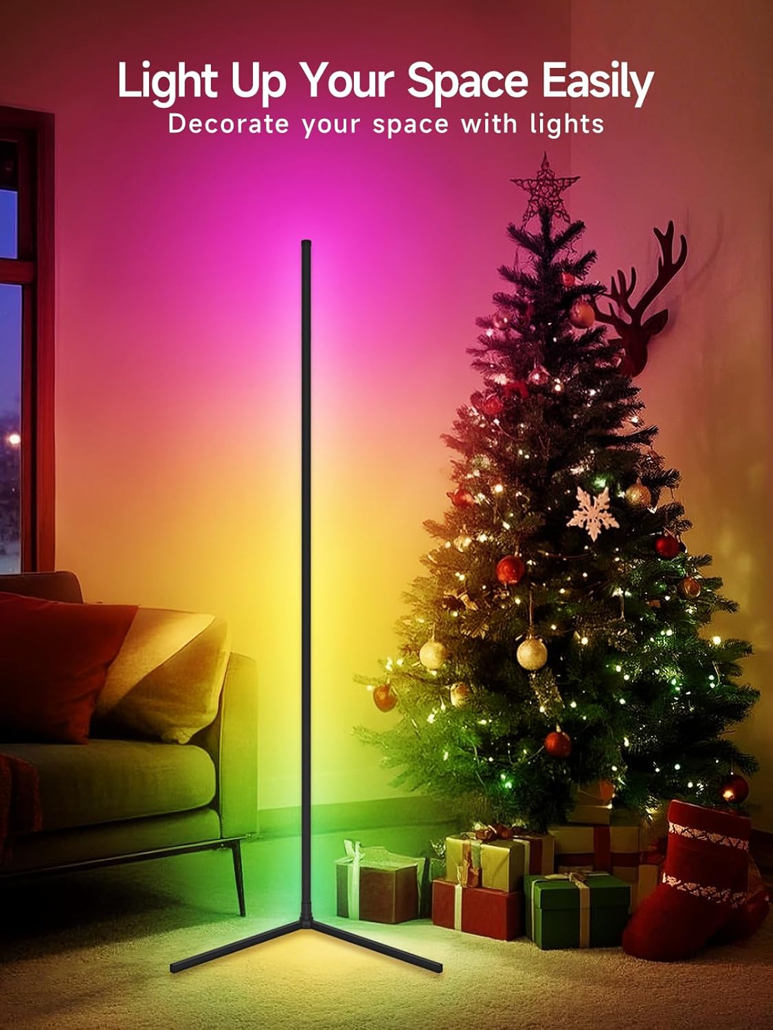 BKC 16 Million Colors LED Corner Lamp with Music Sync, App control