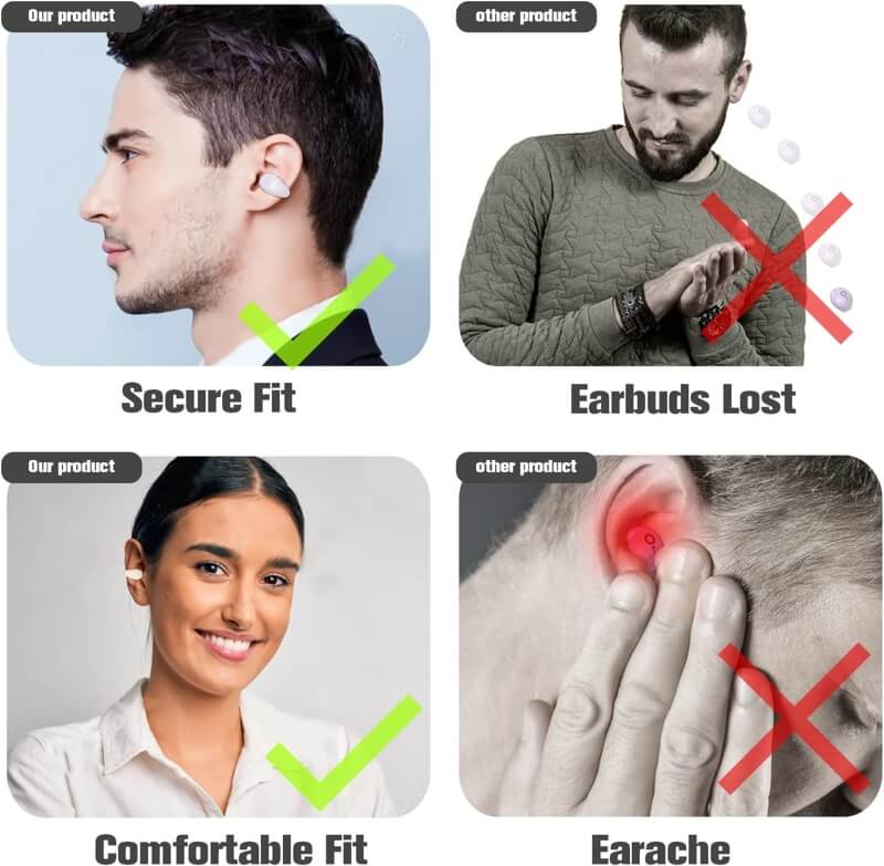 Small Clip On Open Ear Headphones Wireless Bluetooth Ear Clip Bone Conduction