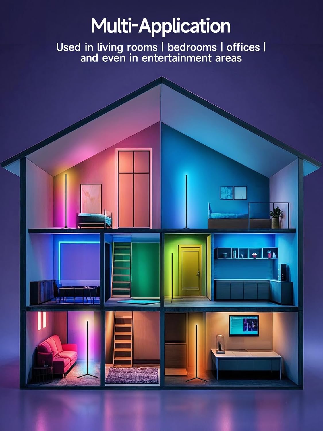 BKC 16 Million Colors LED Corner Lamp with Music Sync, App control