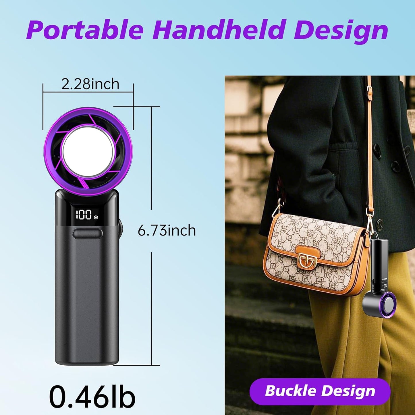 BKC Foldable Portable Handheld Cooling Fan