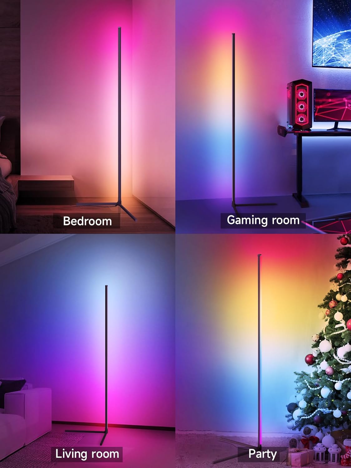 BKC 16 Million Colors LED Corner Lamp with Music Sync, App control