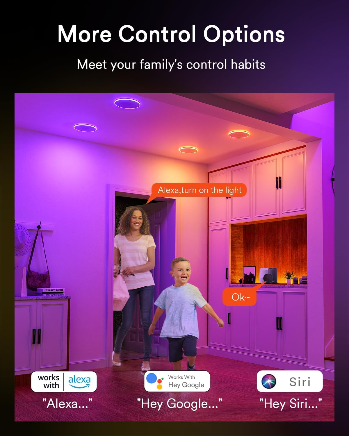 Lumary 6 inch Smart RGBAI Recessed Light with Gradient Auxiliary Night Light