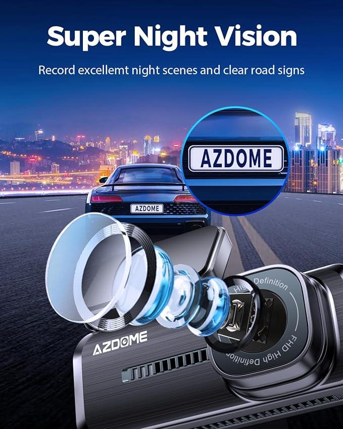AZDOME M200 1CH Dash Cam 1080P 150° Wide Angle 24H Parking Mode