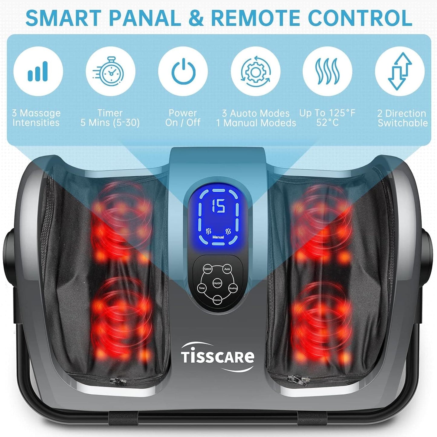 جهاز تدليك شياتسو للقدمين مع علاج حراري عميق | Tisscare 212