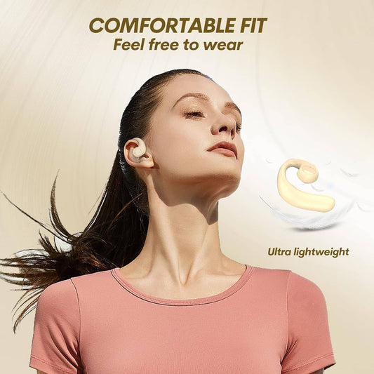 Wrap Around Over Open Ear Earbuds Bone Conduction Open Ear Headphones Running Sport Workout Wireless Earbuds with Earhooks Mic Gym Sports Ear Buds Running Workout Bluetooth Earbud