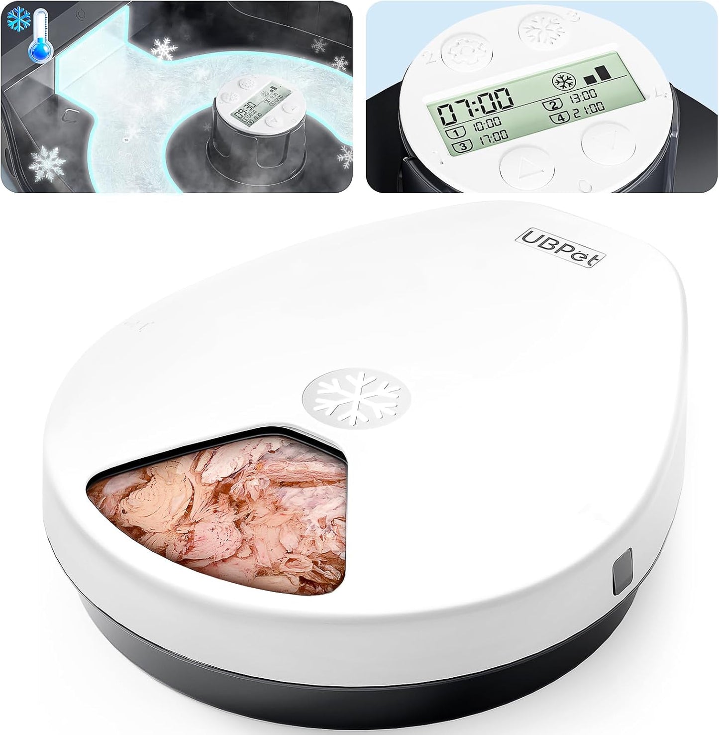 UBPet x BKC Automatic Feeder, 5 Meal Timed Meat Dispenser, 3 Cooling Modes Wet Food 24-Hour Freshness