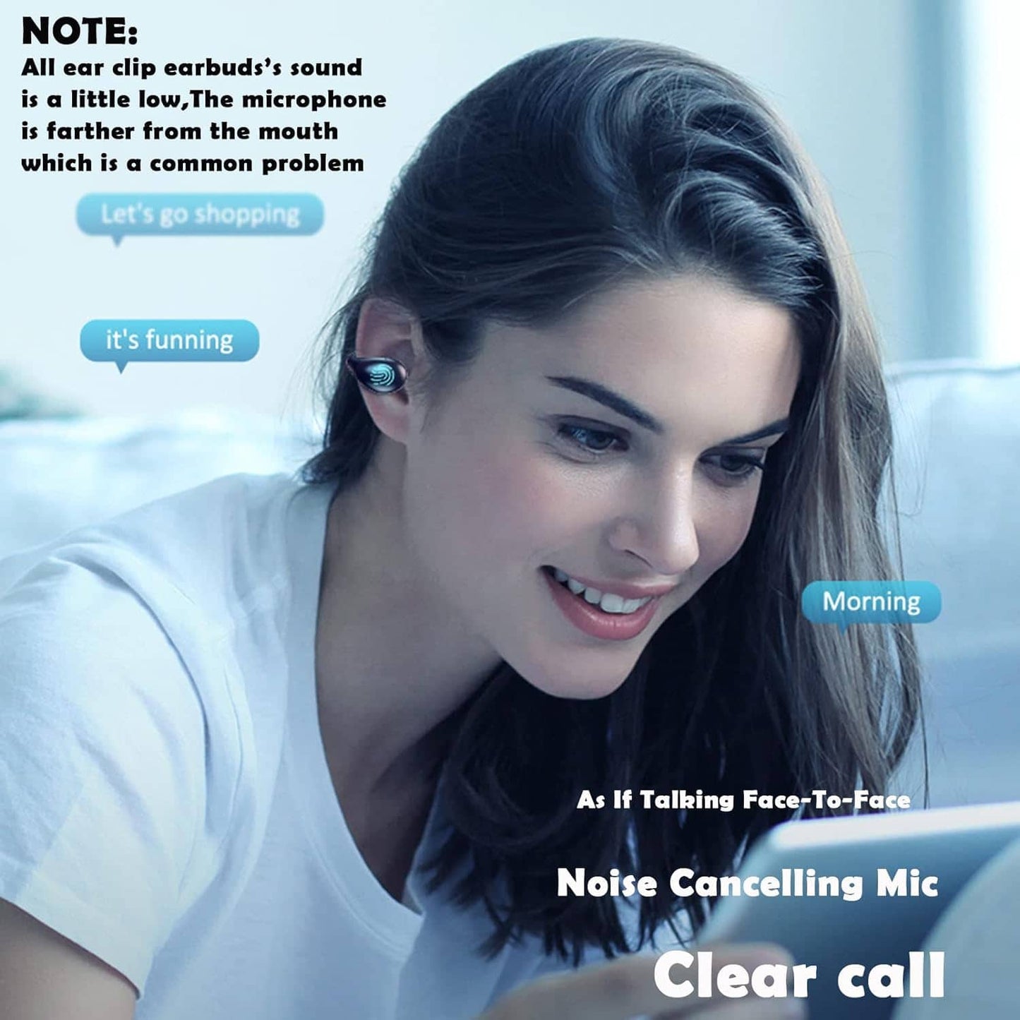Bone Conduction Head Set Earbuds Open Ear Bone Conduction Headphones Headset Earclip Induction Earphones Clip On Bone Conducting Headphones Open Ear Earbuds Clip On