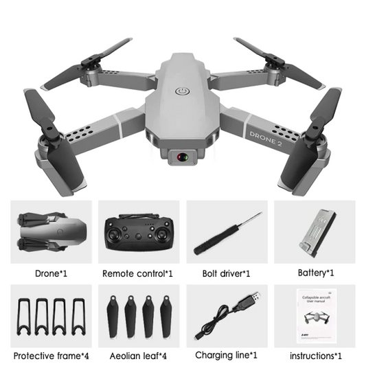 Mini dron E68 Pro 4K 1080P con cámara, retención de altura, plegable, WiFi