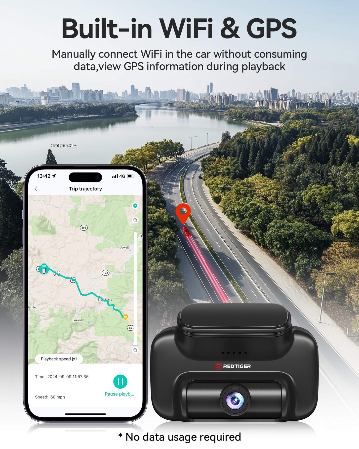 Redtiger VS10 4G Lte Could Storage 2.5K Wireless Parking Alarm Dash Cam