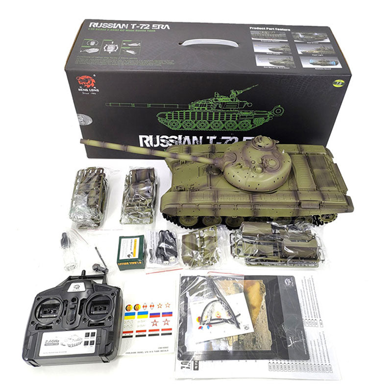 Heng Long 3939 T-72 RC Tank Russian Main Battle Off Road Tank Upgrade Metal Version Armor Tank Toys Gift