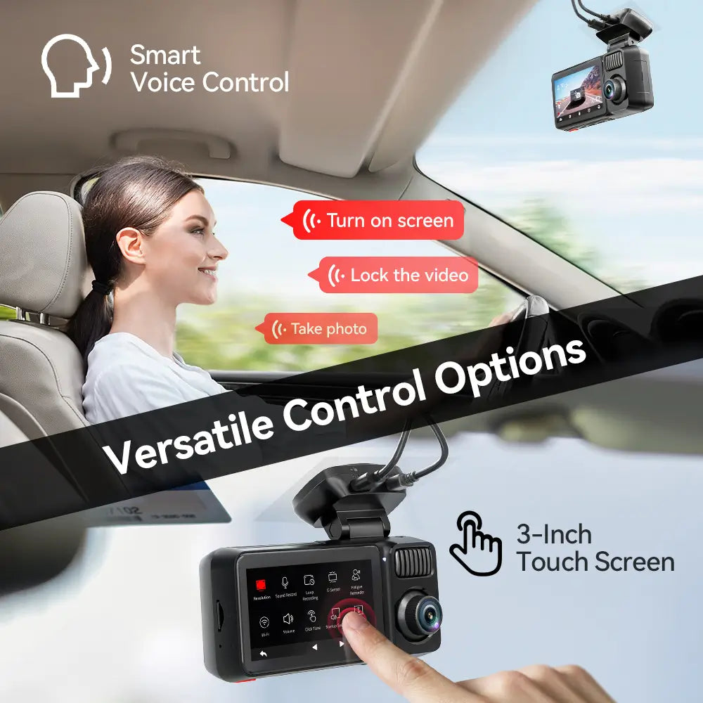 Redtiger F17Elite 3-Channel 4K+2.5K+1080P 24/7 Ultra-Color Wifi6 Dash Cam