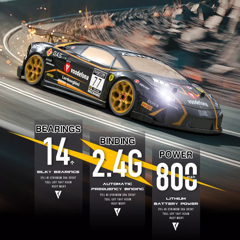 KAMTOM KM18193 RC Drift Car 1:18 4WD Full-Scale Professional Drift Model Car High Speed Racing Car With Light